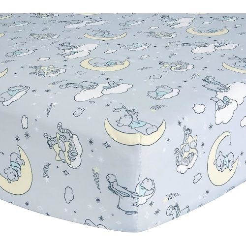 Lambs & Ivy Disney Baby Cozy Friends Winnie The Pooh Gray Fitted Crib Sheet