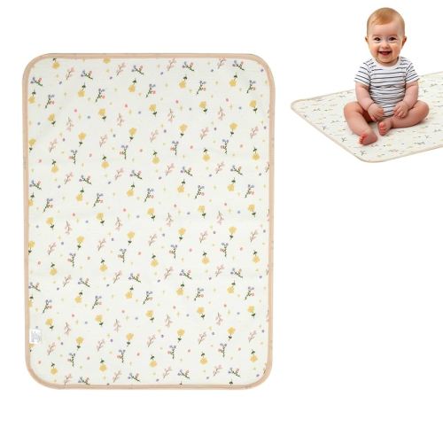 Muslin Diaper Changing Pad, Waterproof Diaper Change Mat Liner for Baby, Reusable Incontinence Underpad for Travel, Leakproof Absorbent Mat for Newborn