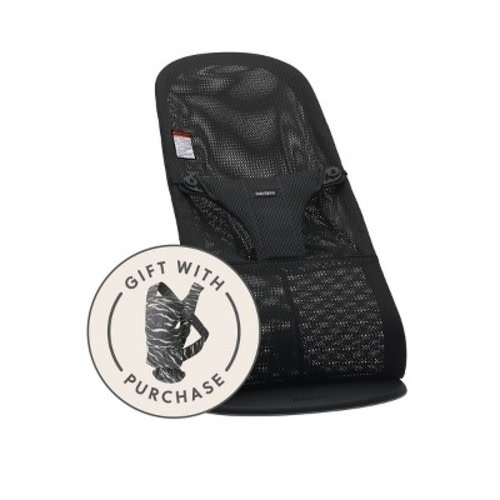 BabyBjörn Bouncer Bliss Mesh in Black + FREE Baby Carrier Mini in Anthracite/Landscape