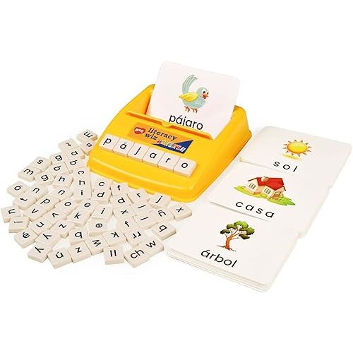 BOHS Spanish Literacy Wiz Spelling Game - Espanol Lower Case 60 Flash Cards - Preschool Language Learning Educational Toys