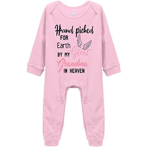 Hand Picked for Earth by My Great Grandma in Heaven Baby Bodysuit Long Sleeve Infant Clothes