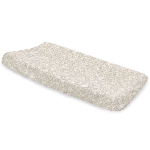Crane Baby Changing Pad Cover, 100% Cotton Sateen Exterior Fitted Changing Pad Covers, Diaper Change Table Sheets, Soft and Breathable, Machine Washable Neutral Nursery Decor, Neutral Batik, 16" x 32"