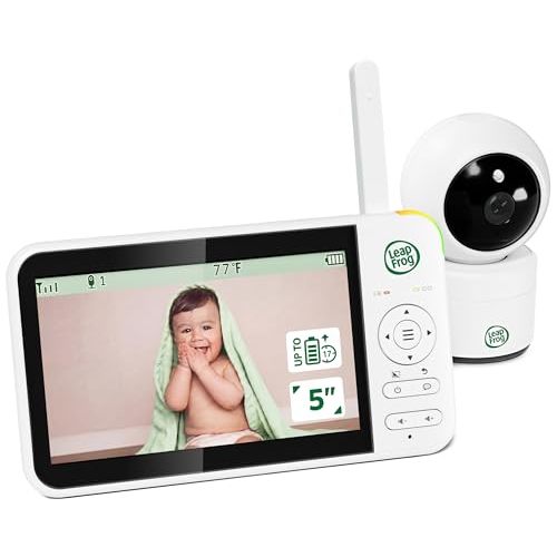 LeapFrog Video Baby Monitor - 5-Inch Color Screen, 31-Hour Battery, Secure Non-WiFi FHSS, Remote Pan Tilt Zoom, Night Vision, 2-Way Talk | LeapView 360