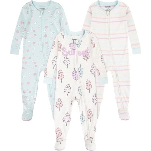 HUGGIES unisex-baby 3-pack Footed Coverall Pajamas