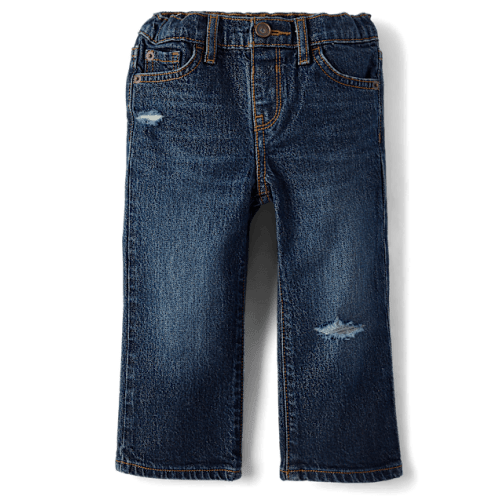 Baby And Toddler Boys Ripped Straight Jeans - Blue