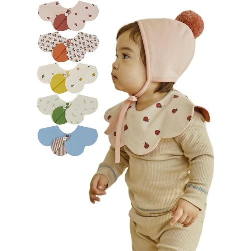 Konny Baby Bibs Set, 360 ° Rotate, Soft and Absorbent Bandana Drooling for Boys Girls baby Essentials