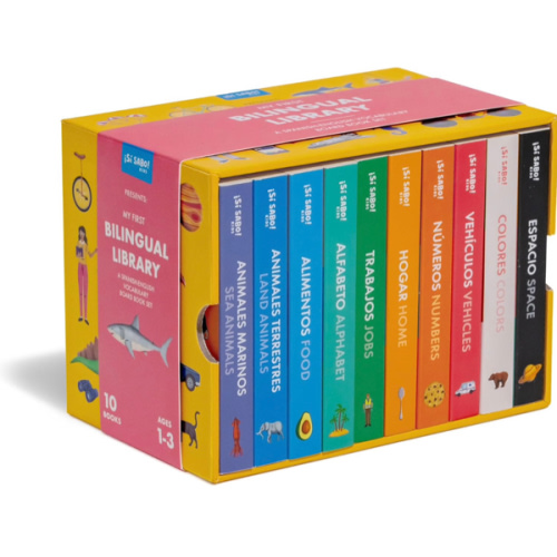 My First Bilingual Library: A Spanish-English Vocabulary Board Book Set of Colors, Numbers, Animals, ABCs, and More (Si Sabo Bilingual Books for Kids)