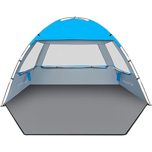 Venustas Beach Tent Sun Shelter for 3/4/6/8 Person, UPF 50+ UV Protection Beach Canopy, Lightweight and Easy Setup Cabana, Portable Shade Tent