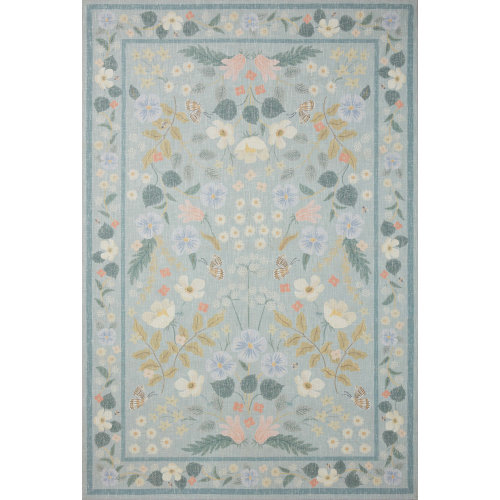 Rifle Paper Co. x Loloi Floral Willow Sky Area Rug