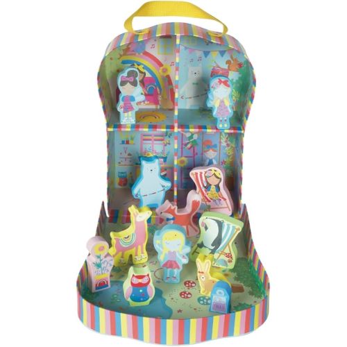 Floss & Rock 43P6364 Rainbow Fairy Play Box with Wooden Pieces