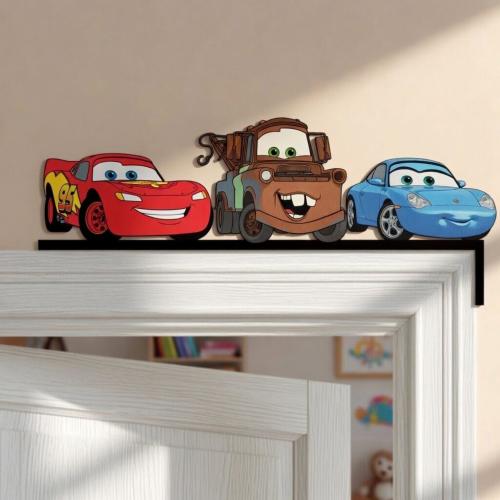 Racing Cars Door Sitter Decor, Lightning Fast Nursery Shelf Sitter, Tow Truck and Friends Door Topper, Custom Toddler Bedroom Wall Art