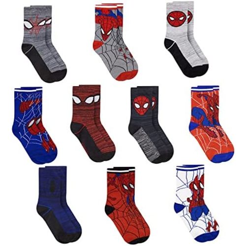 Marvel Spiderman Boys Socks - 10-Pack Decorative Toddler Socks with Amazing Legends Design