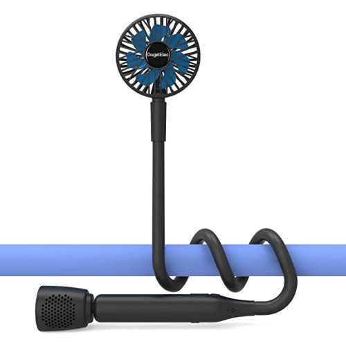 GagetElec Stroller Fan with White Noise Machine 2600mAh Rechargeable Portable Neck Fan Small Personal Fan with 3 Speed Mini Fan for Home Office Travel Indoor Outdoor