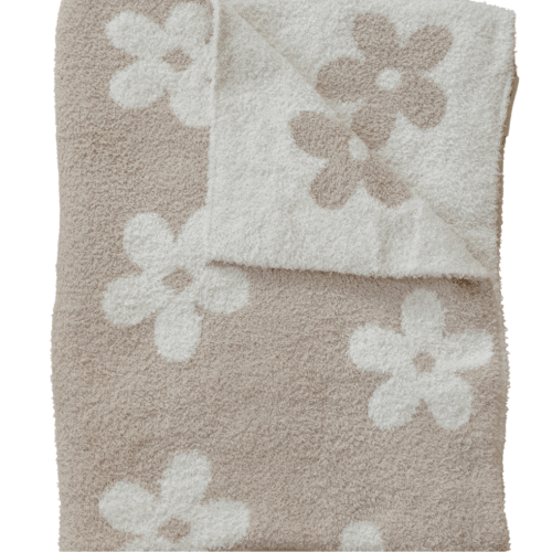 Taupe Daisy Plush Blanket – Celebrate This