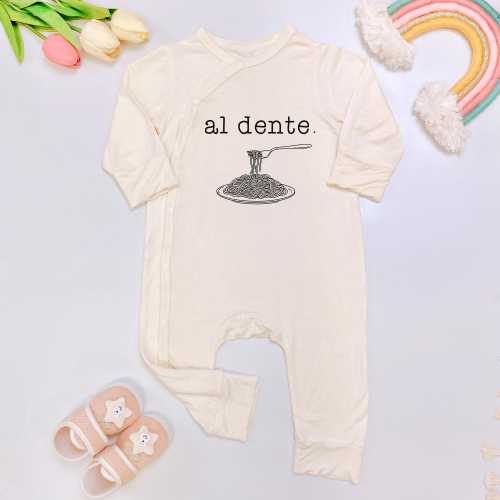 Al Dente Italian Pasta Bamboo Baby Bodysuit, Funny Food Clothes