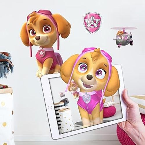 Wall Palz Nickelodeon Paw Patrol Wall Decal - 18" Skye Vinyl Wall Stickers for Bedroom with 3D Augmented Reality Interaction - Paw Patrol Wall Decor