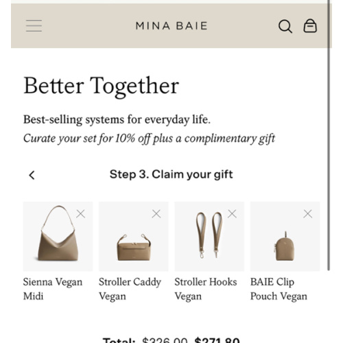 Create Your Set - Sienna MIDI, Stroller Straps, Stroller Bag and free gift (Teddy or Clay)