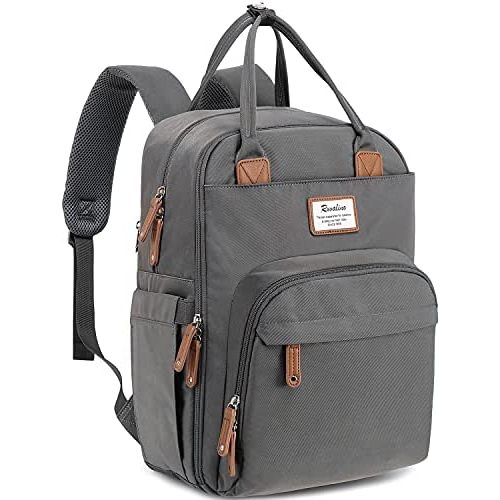 Diaper Bag Backpack, RUVALINO Multifunction Travel Back Pack Maternity Baby Changing Bags, Large Capacity, Waterproof and Stylish, Iron Gray