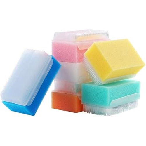 Wellgler's OT Sensory Brush,Autism Sensory Brush for Therapy,Surgical Scrub,Bbaby Sponge for Bathing, Cradle Cap Brush (12Pack)