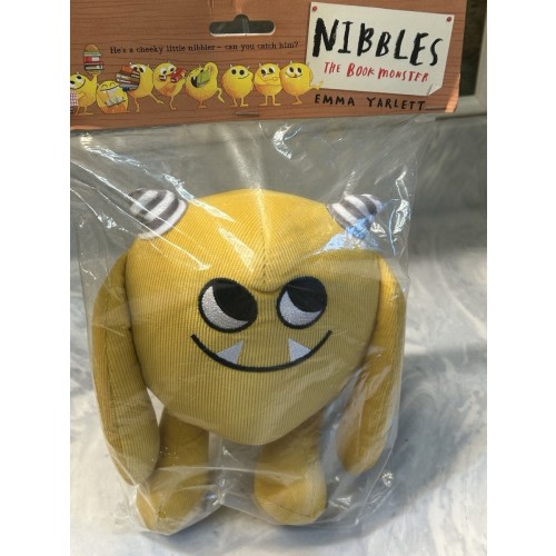 Nibbles the Book Monster 9" Yellow Stuffed Animal Plush Toy Emma Yarlett New