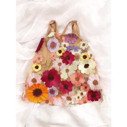 Embroidered Flower Baby Toddler Romper Dress
