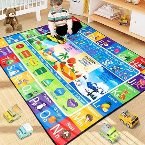 4x6 Kids Playroom Rug, Soft Kids Carpet for Bedroom, Seasons