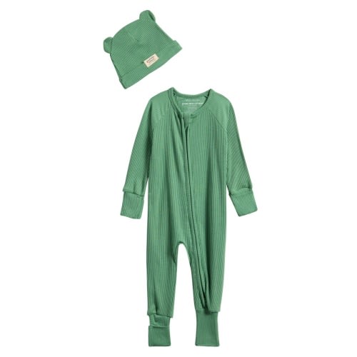 Rib One-Piece & Hat Set