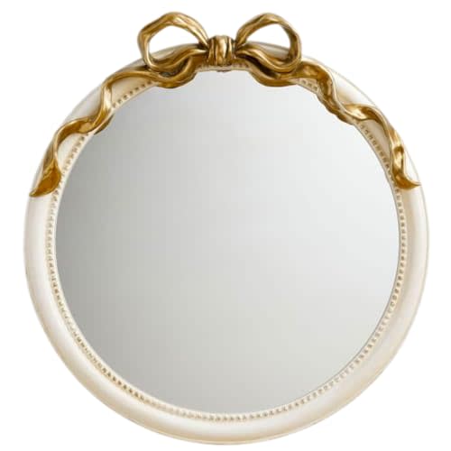 Luxape 24-Inch Gold Bow Resin Mirror – Perfect Decorative Accent for Nursery and Elegant Baby Room Decor (Gold_1, 24in)