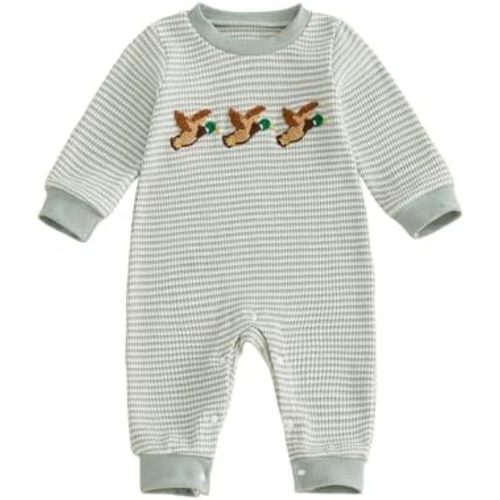 Baby Boy Long Sleeve Jumpsuit Romper Football Hunting Outfit Fall Clothes
