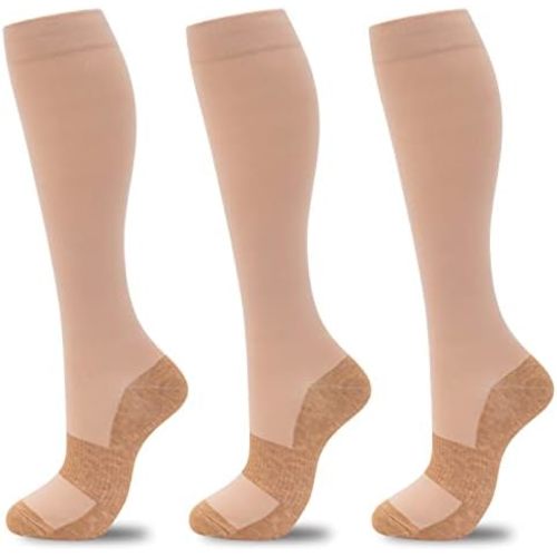 fenglaoda Compression Socks for Women Men 3 Pairs Graduated Compression Support Circulation Socks for Nurses