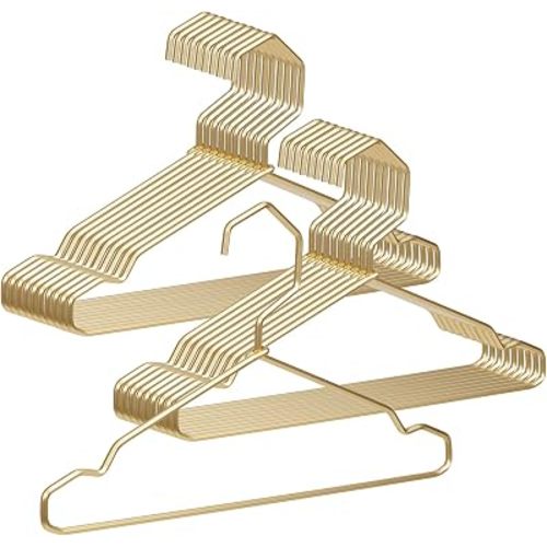 VWV Gold Aluminum Hangers, 20 Pack Baby Hangers,12.6 Inch Children Baby Hanger, Sturdy Metal Children Clothes Hangers for Wardrobe, Space-Saving Toddler Hanger