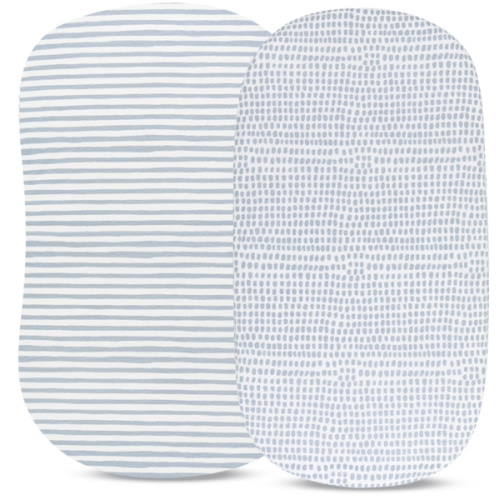 Misty Blue Waterproof Bassinet Sheet Set – Ely's & Co.