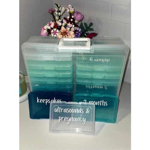 Personalized Baby Photo Keeper Box | Custom Milestone Memory Box | Baby’s First Year Storage | Pregnancy, Newborn & Keepsake Gift