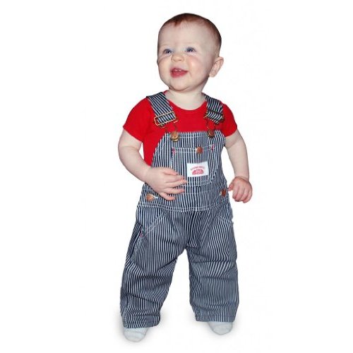Round House Kids Striped Overalls,Vintage Stripes,18 Months