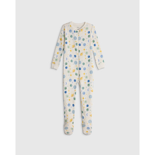100% Organic Cotton Footie Pajama in Celestial Dreams Cream