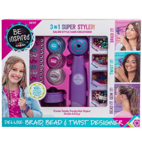 Cra-Z-Art Be Inspired 3-in-1 Deluxe Braid, Bead & Twist Hair Designer Salon, Hair Crafts, 8+. Great Gift for any occasion. - Walmart.ca