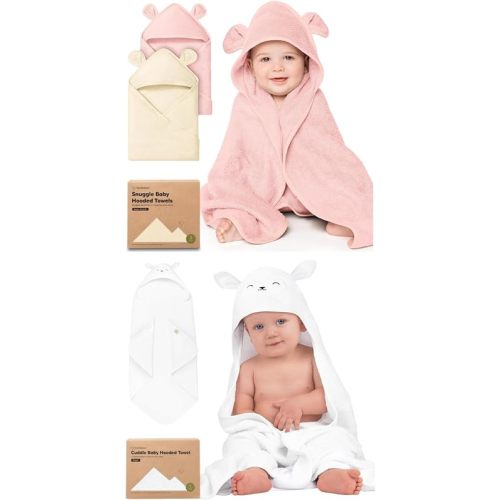 KeaBabies 2-Pack Hooded Baby Towels for Newborn and Baby Hooded Towel - 100% Soft and Absorbent for Newborns, Infant, Cute Bath Essentials for Kids, Gentle on Sensitive Skin