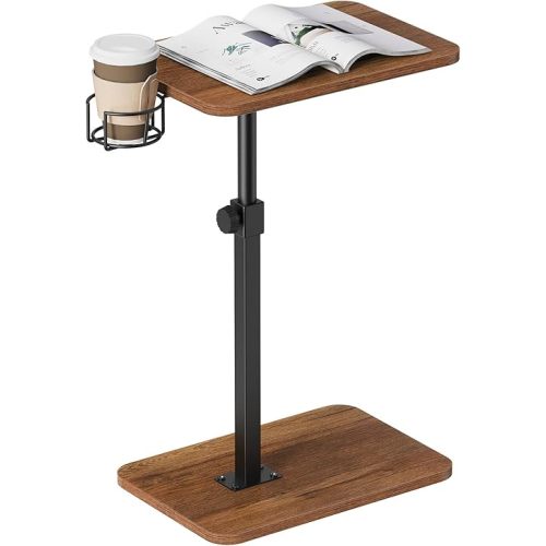 Snughome Sofa Tray Table 360°Rotatable, Sofa Arm Side Table for Eating, Adjustable End Tables for Small Spaces, TV Tray Tables for Living Room, Office, Bedroom