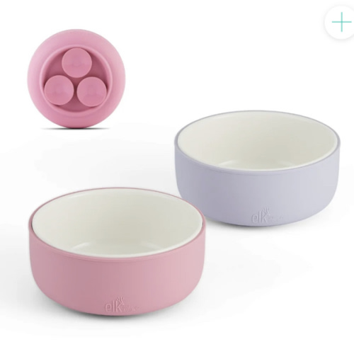 Porcelain Bowl with Silicone Suction Sleeves