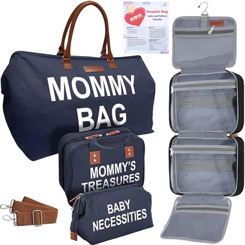 VONQA Mommy Bag for Hospital, Extra Large Hospital Bags for Labor and Delivery, New Mom Maternity & Overnight Pregnancy Bag