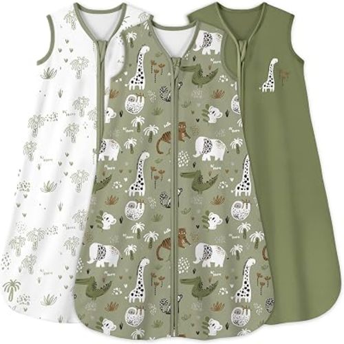 Yoofoss Baby Sleep Sack 0-6 Months 0.5 Tog Wearable Blanket for Baby, 3 Pack 100% Organic Cotton Infant Toddler Sleeping Sack 2-Way Zipper Lightweight Sleep Sack