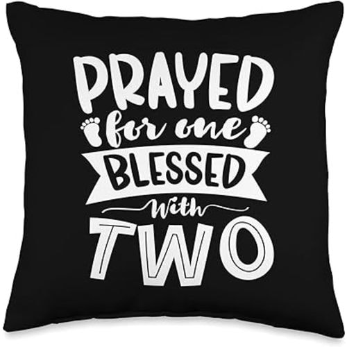 Blessed With Two Pregnancy Twins Baby Throw Pillow