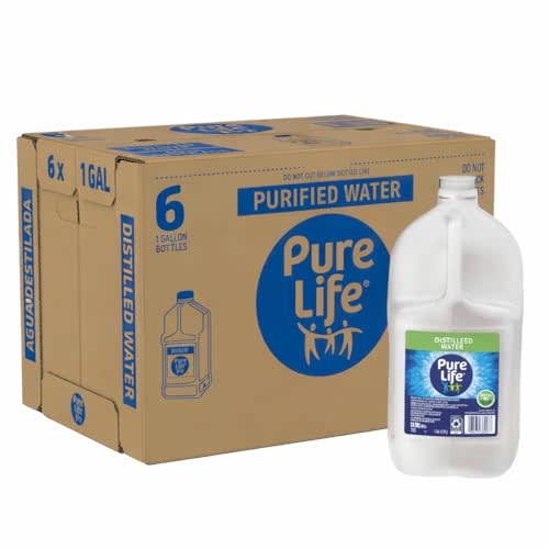Purified Water 1 Gallon Bottles, 6 Pack Case – Drinking Water Gallon Size, Bottled Water Gallon for Everyday Hydration, Cooking & Beverage Use, Large 1 Gallon Water Jug Gift Set Bulk Cases of Water