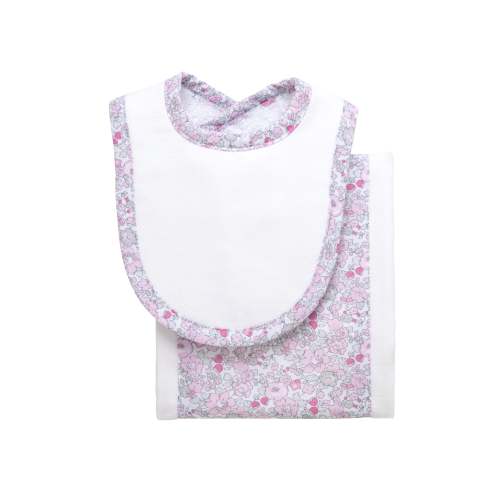 Elephant Drooler Bib & Burp Set, Pink