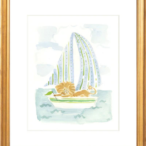 The "Sailboat Menagerie Lion" Fine Art Print