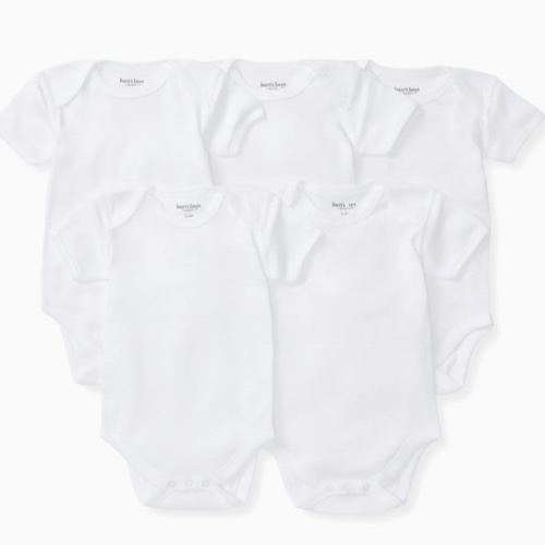 Bee Essentials Organic Short Sleeve Baby Bodysuit 5 Pack