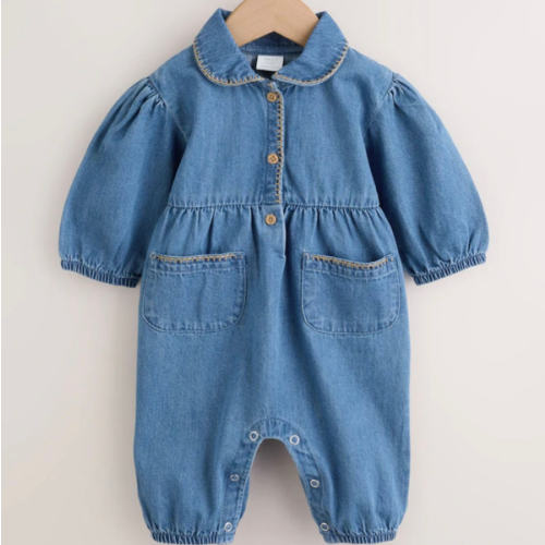 Buy Denim Blue Baby Romper (0mths-2yrs) from Next USA