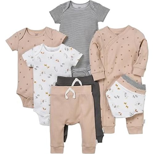 Gerber Baby 9-piece Baby Gift Set for Newborn Boys & Girls – Premium Cotton Baby Essentials Layette Set