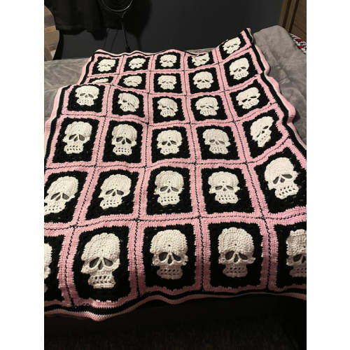 Just Love Skulls Handmade Crochet Blanket