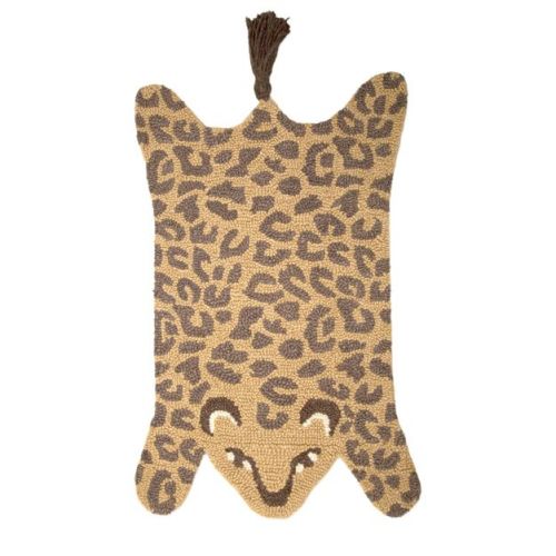 Crane Baby 23" x 36" Hand-Tufted Wool Animal Shape Rug - Leopard
